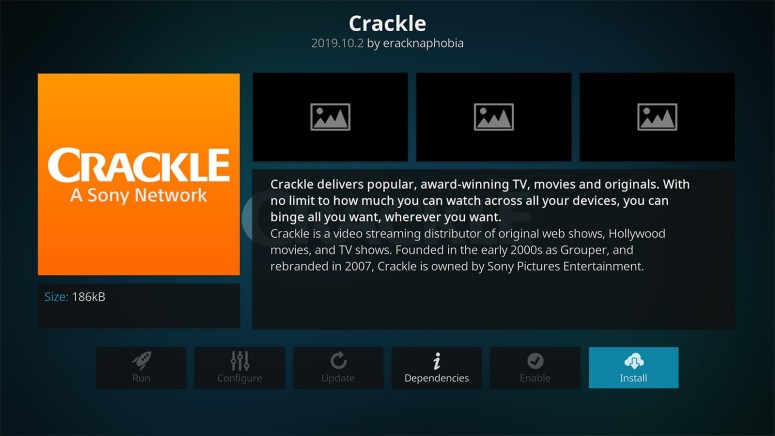 Crackle Kodi Addon Overview