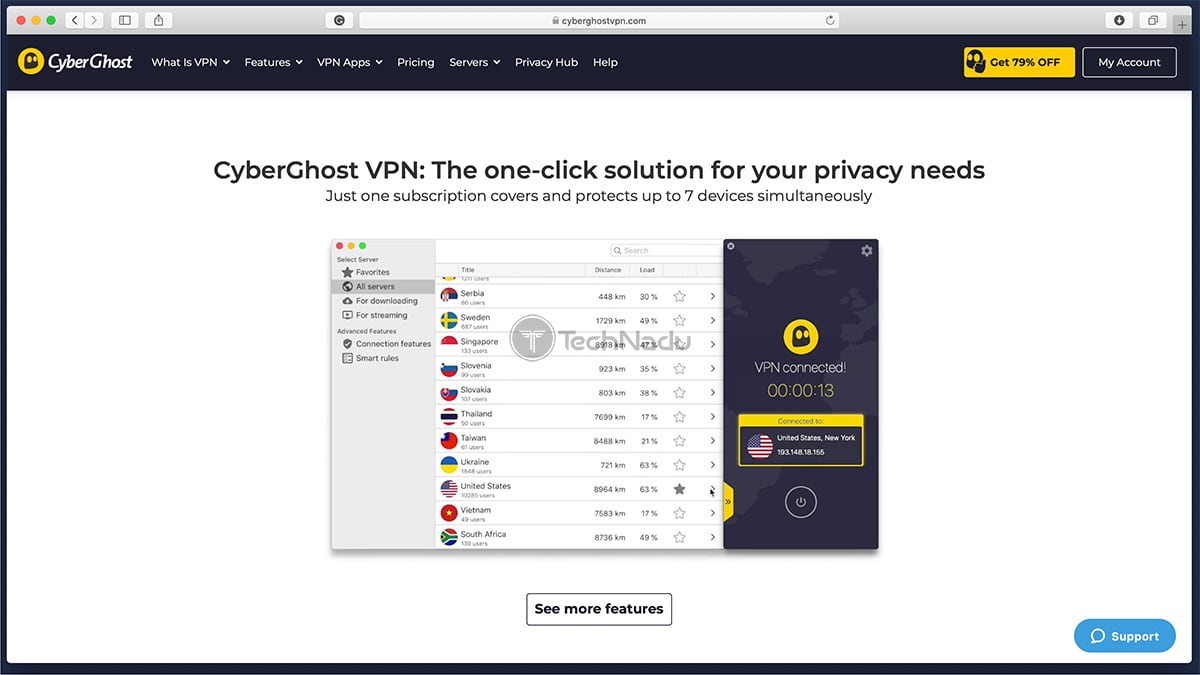 CyberGhost VPN Official Website UI
