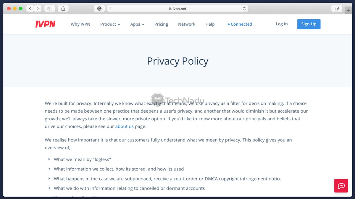 IVPN Privacy Policy