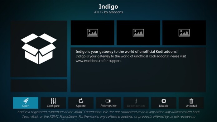 Indigo Kodi Addon Overview