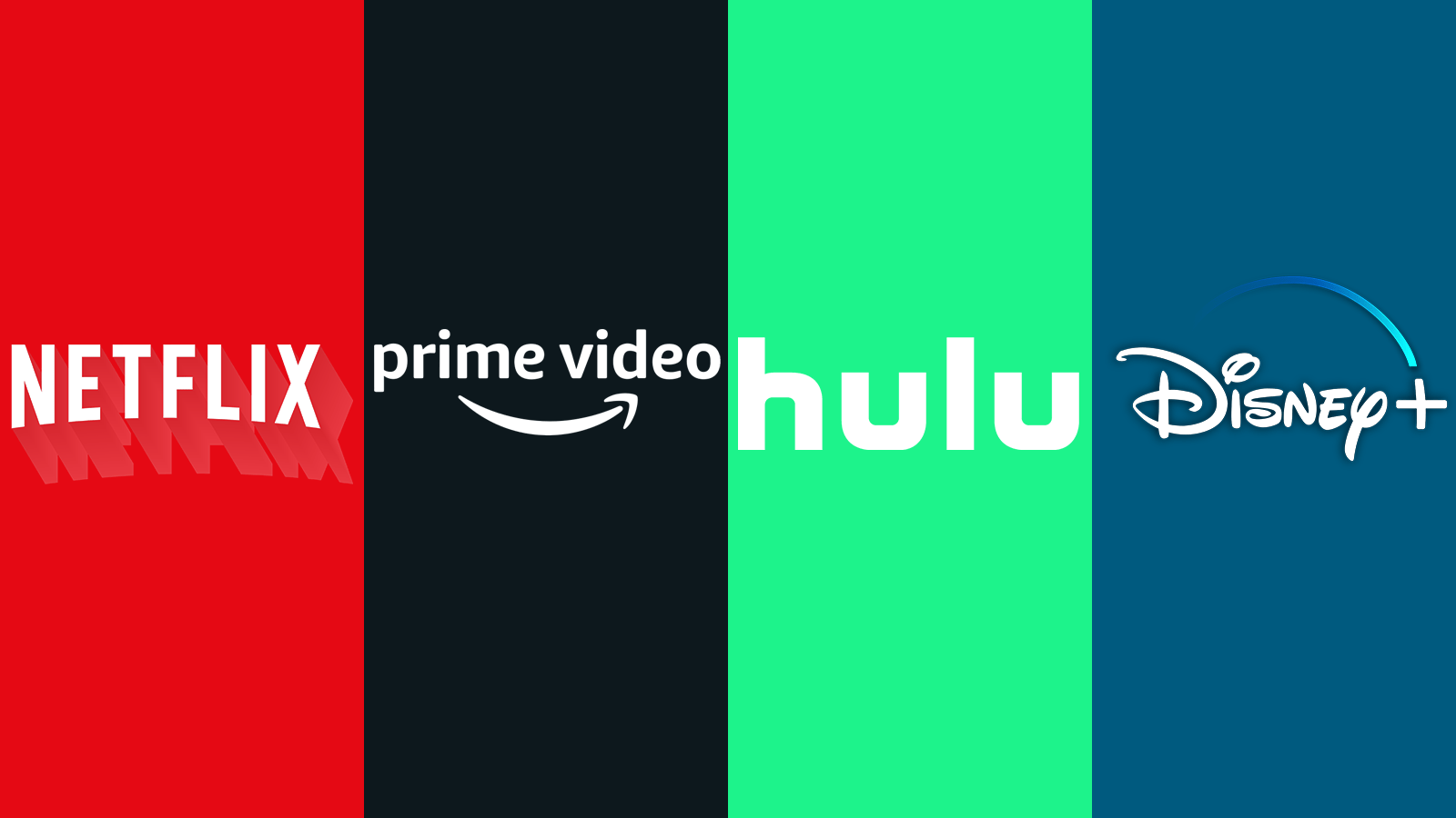 Netflix Amazon Prime Hulu Disney Plus Logos