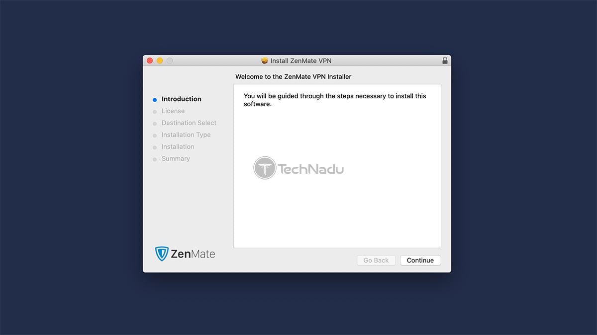 Zenmate VPN macOS Installation Wizard