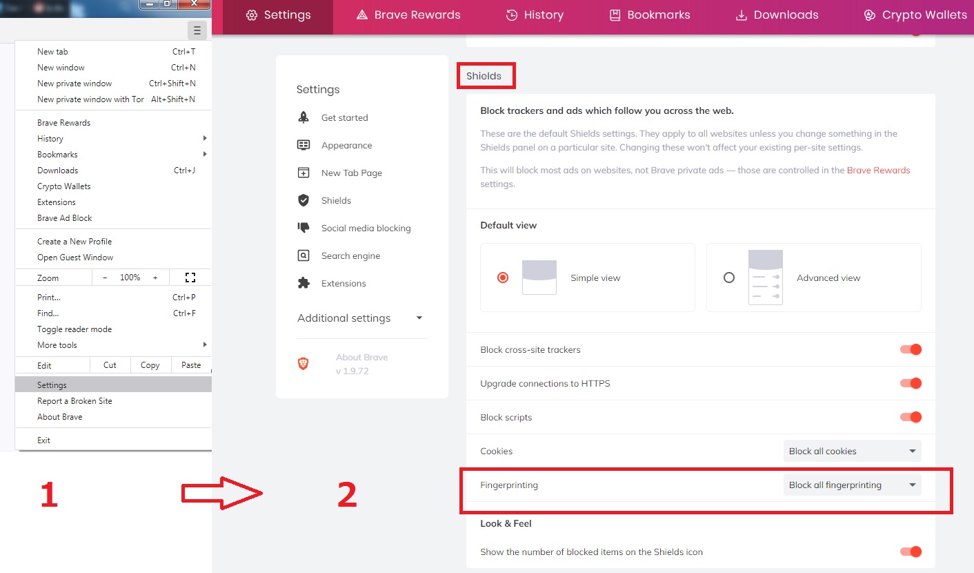 How to block browser fingerprinting in Brave