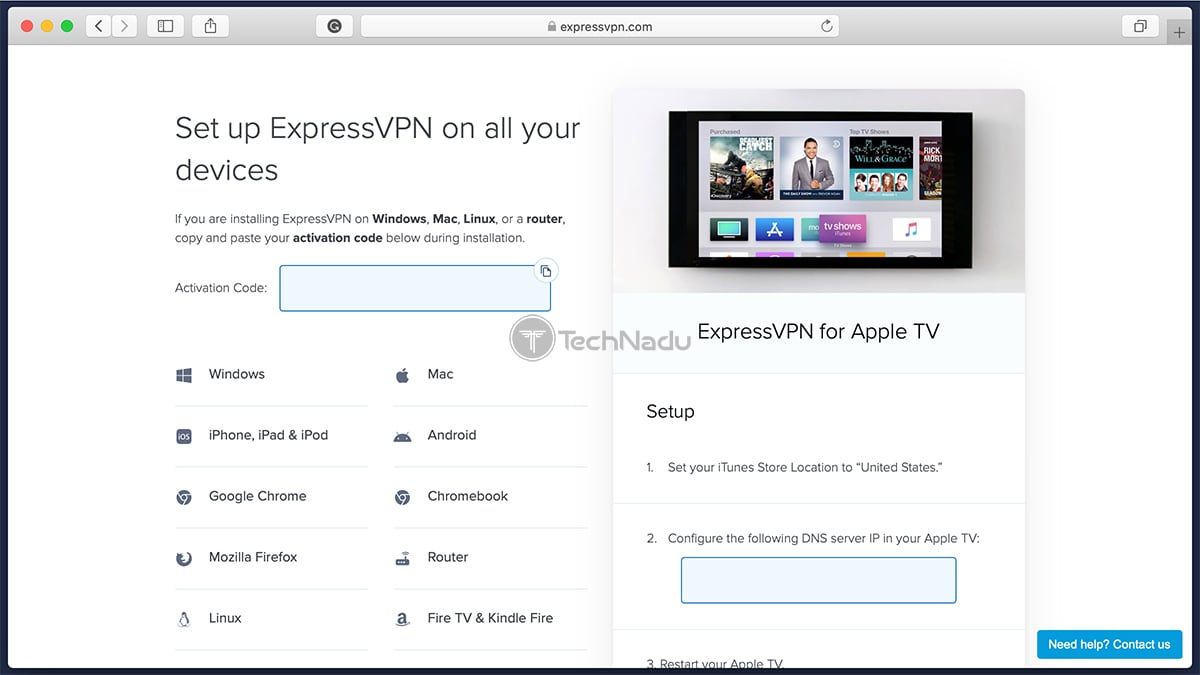 ExpressVPN Apple TV Installation IP Address