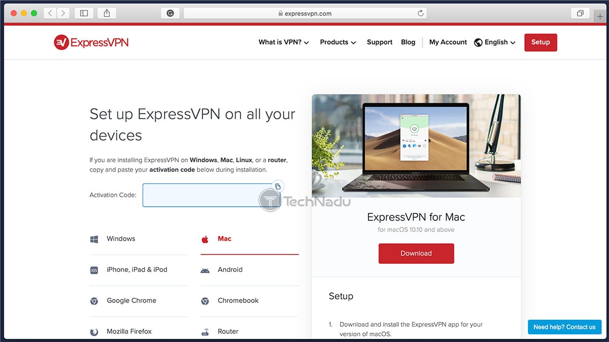 موقع لوحة معلومات حساب مستخدم ExpressVPN