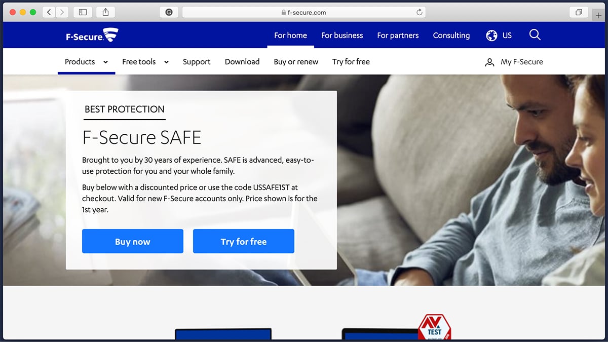F Secure SAFE Homepage