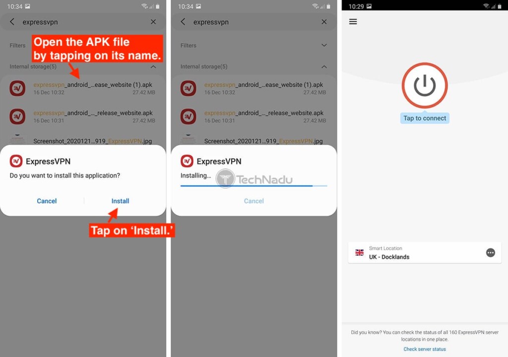 Installing ExpressVPN Manually on Android