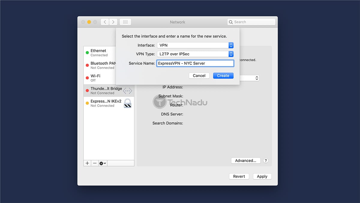 MacOS VPN Connection Manual Creation