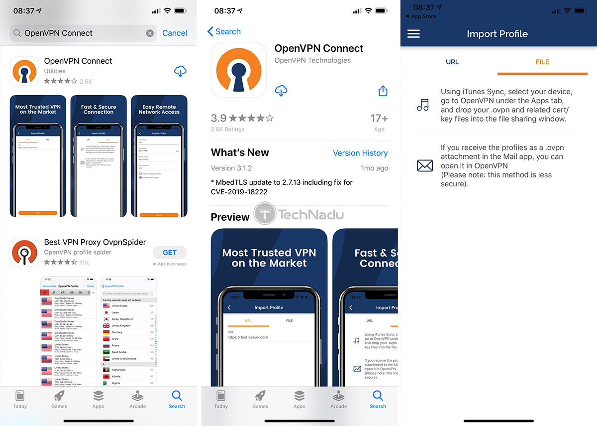 OpenVPN Connect App iOS