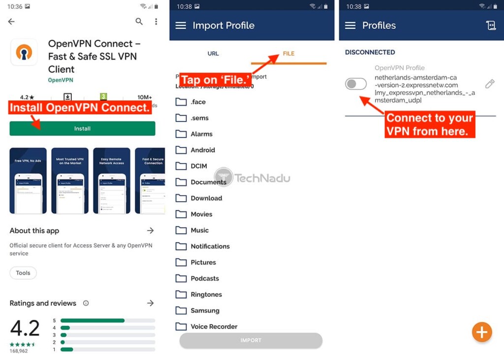 Using OpenVPN Connect App