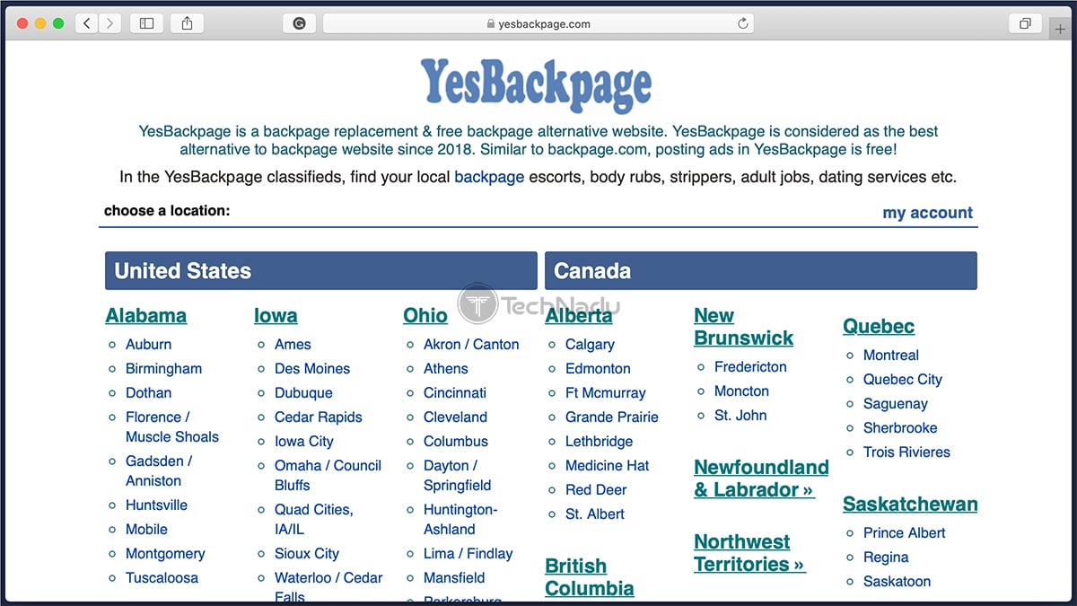 YesBackpage Classifieds