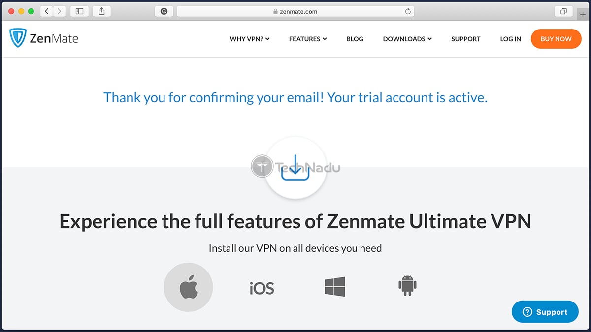 ZenMate VPN Trial Signup Page