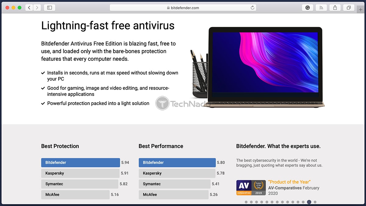 Bitdefender Free Antivirus Homepage