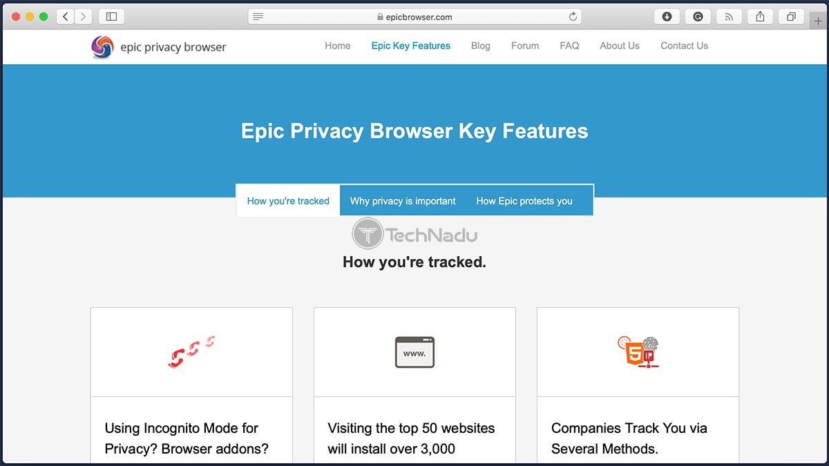 Epic Browser Homepage