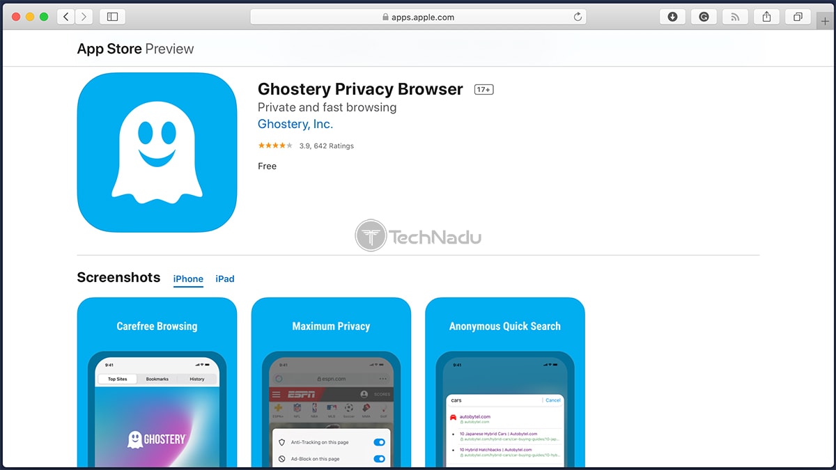 Ghostery iOS App Store Overview