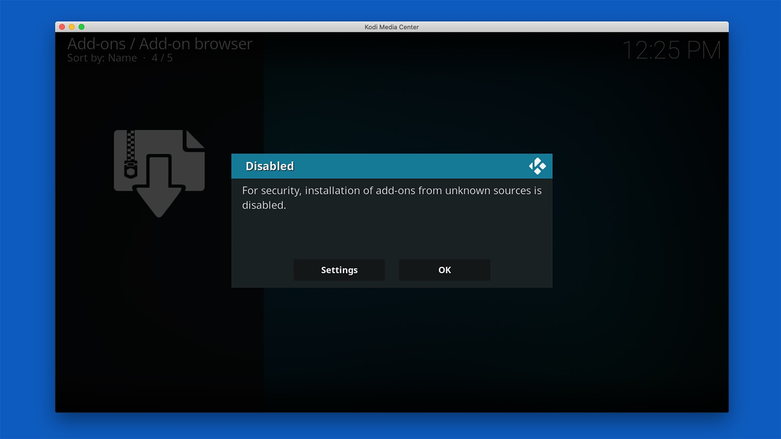 how to disable add ons on kodi