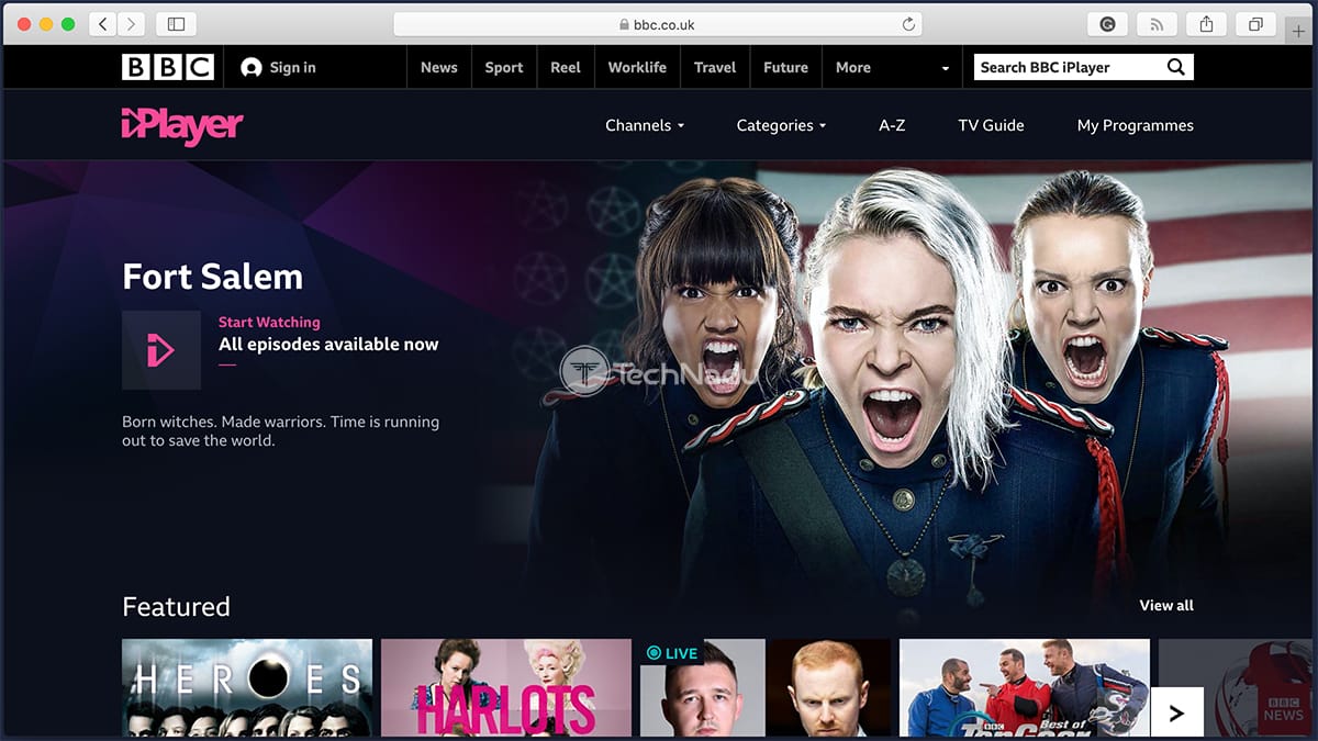 BBC iPlayer Homepage