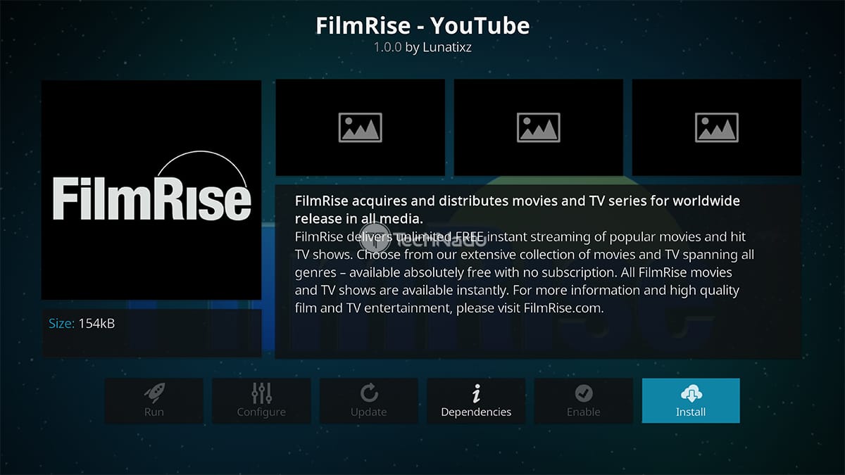 FilmRise Installation Overview Interface Kodi