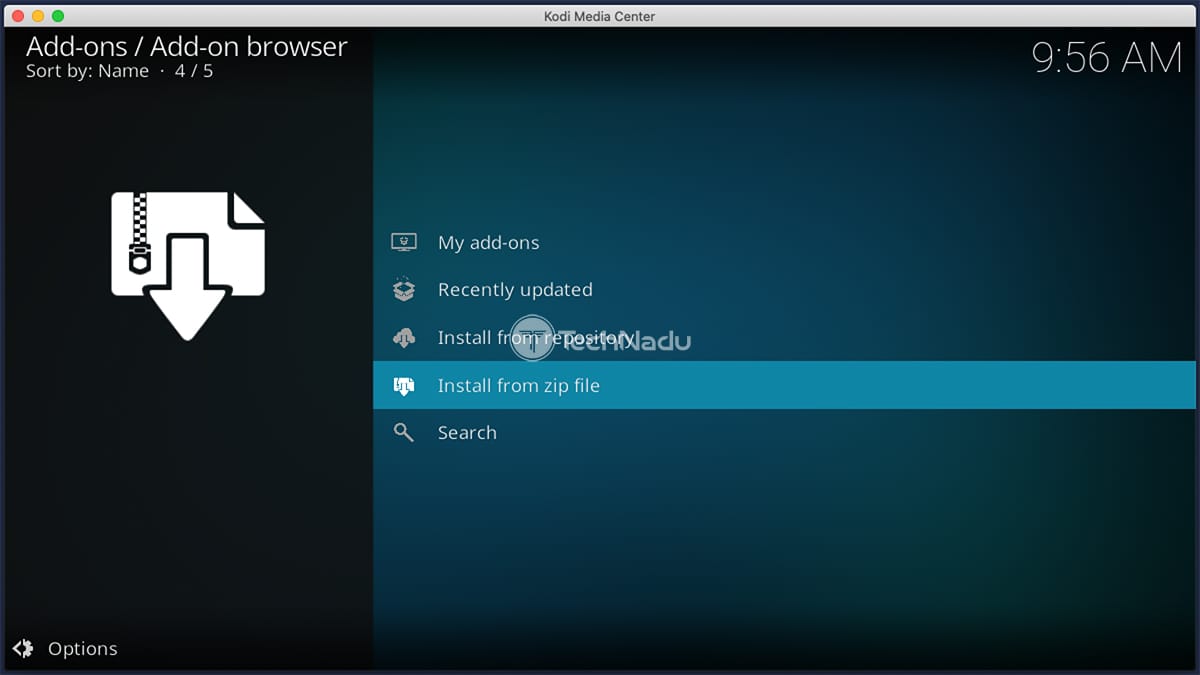 Install from ZIP File via Kodi