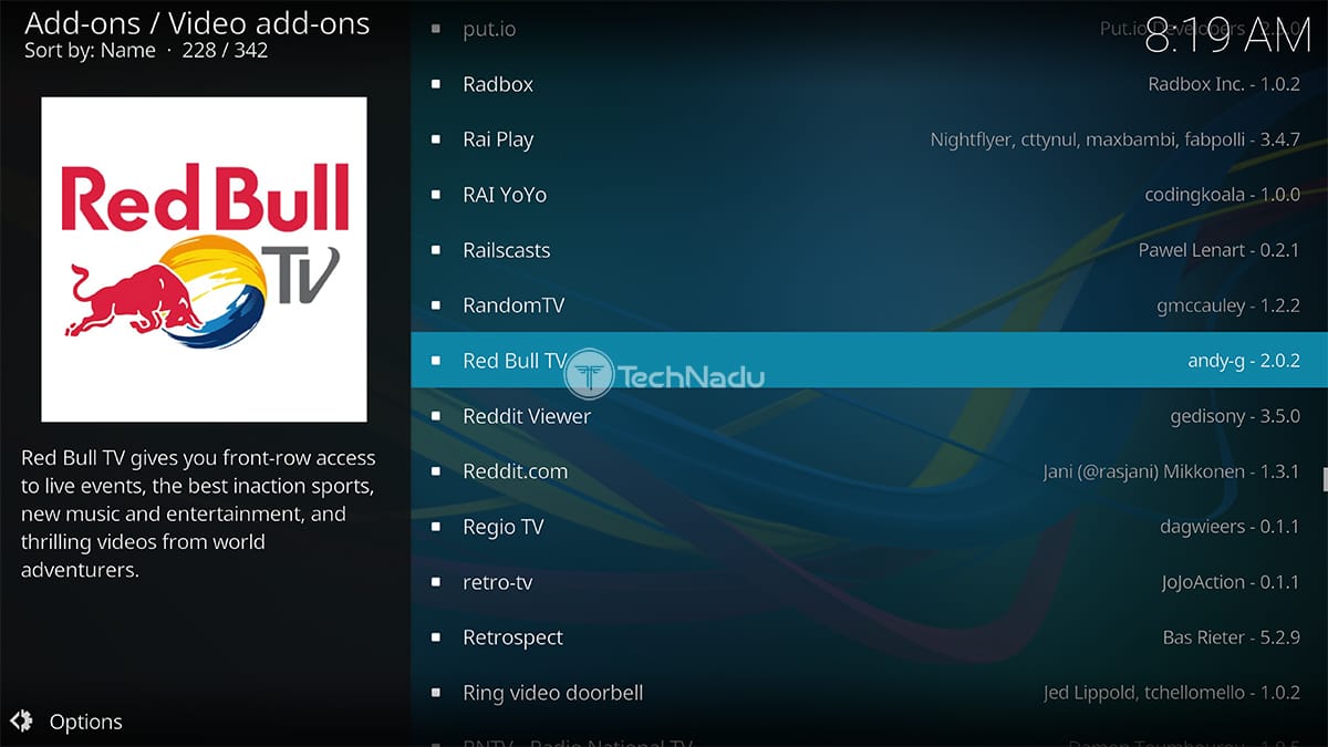 Red Bull TV Installation on Kodi