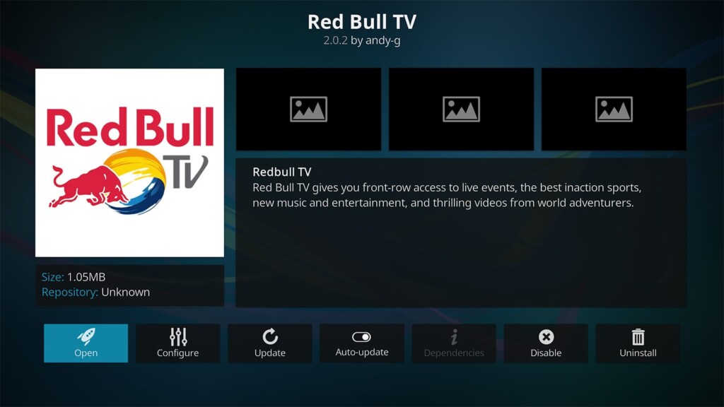 Red Bull TV Kodi Addon Overview