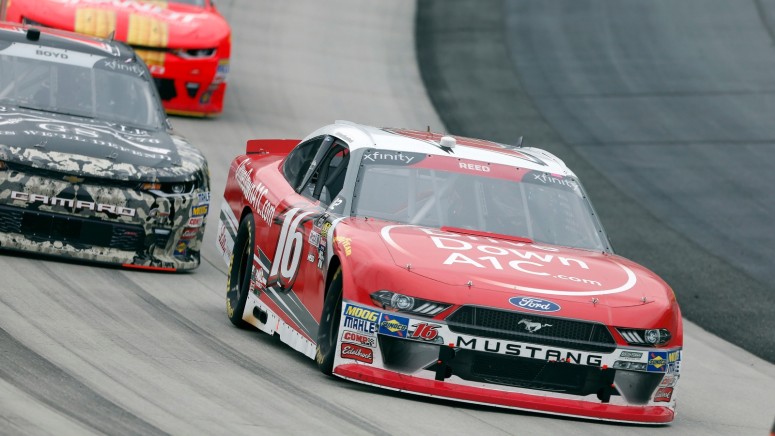 Ryan Reed (16) races through the field at the at Dover International Speedway