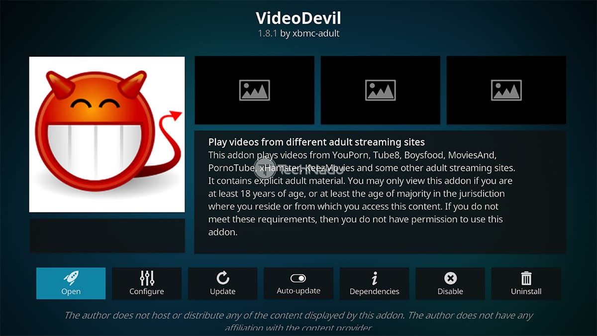 VideoDevil Kodi Porn Addon