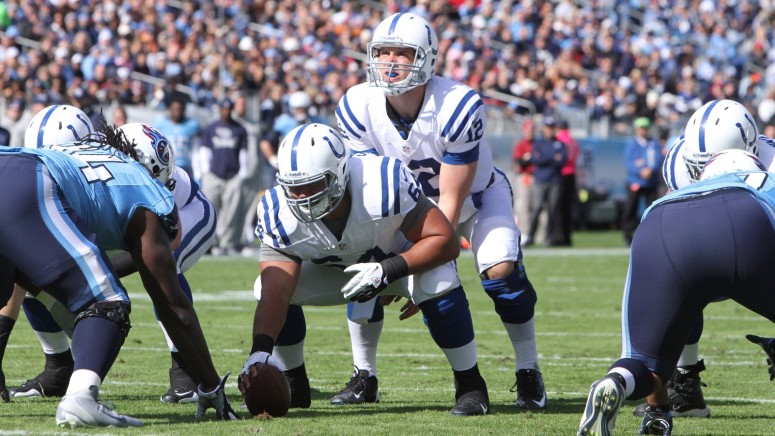 Andrew Luck Quarterback for the Indianapolis Colts in game action during a regular season game