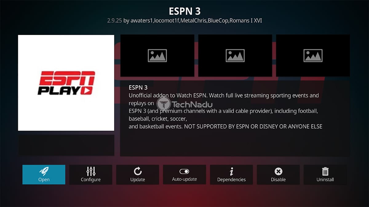  Addon ESPN 3 Kodi