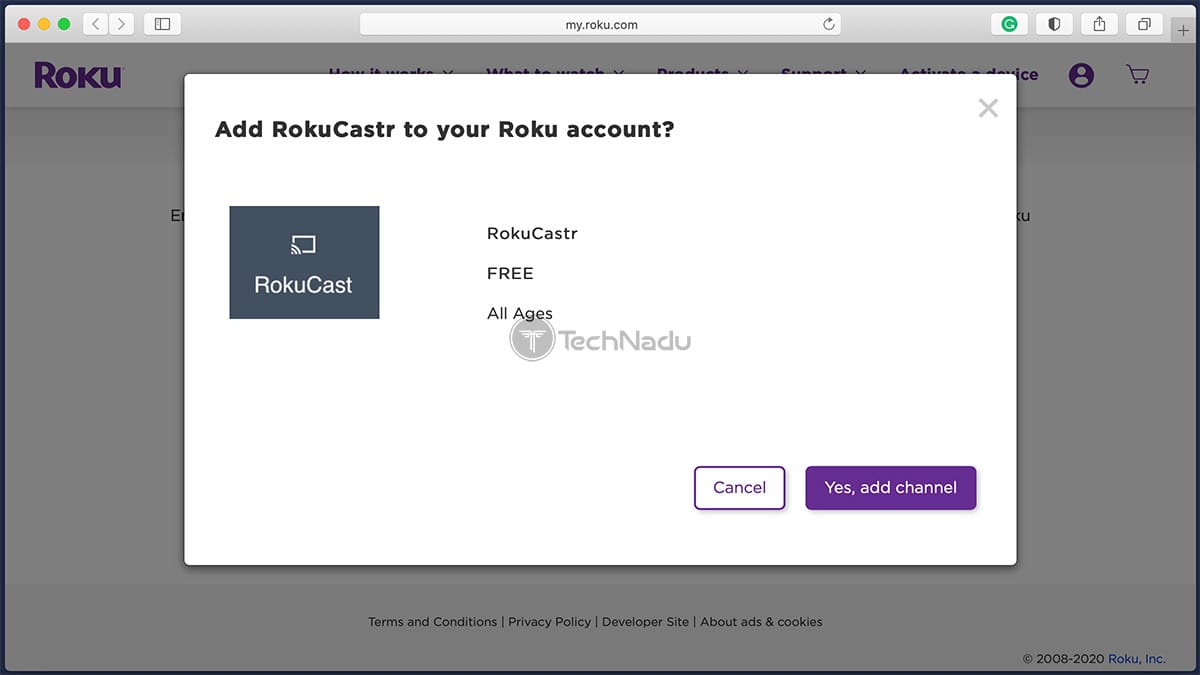Installing RokuCastr on Roku via Private Channel
