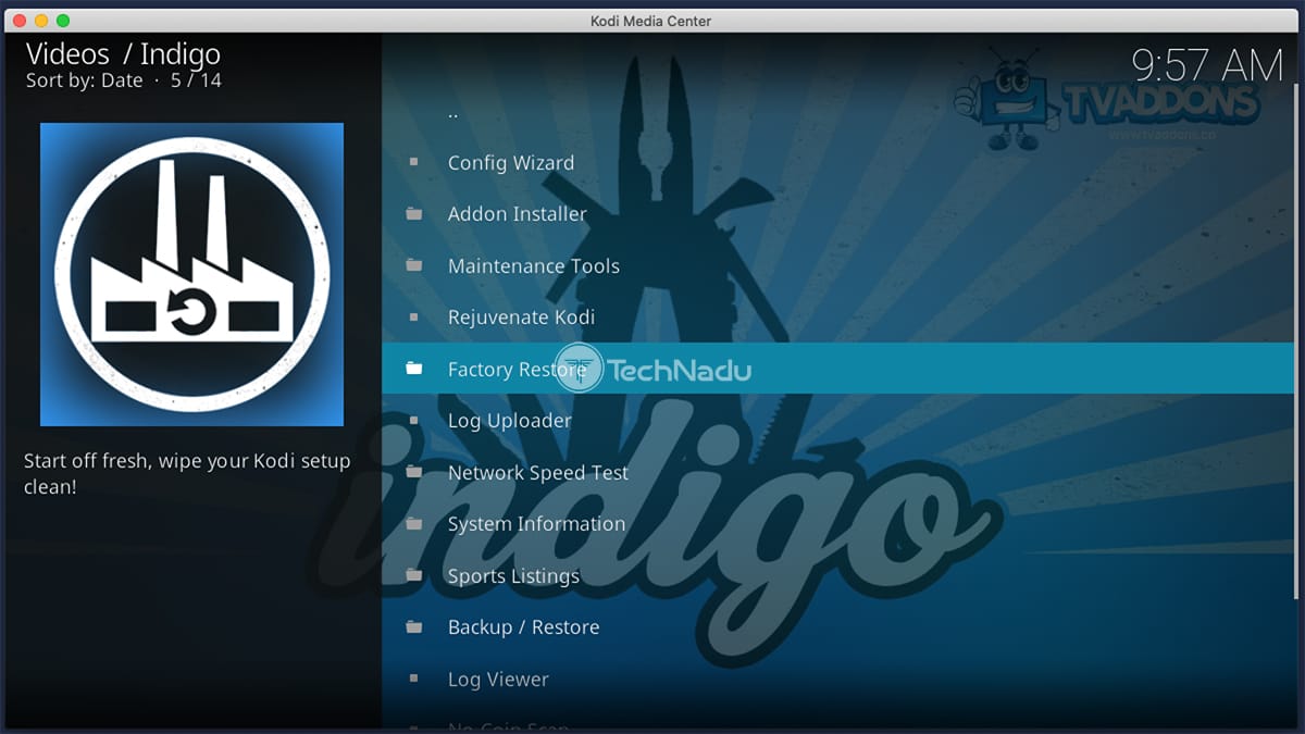 Restoring Kodi to Factory Settings
