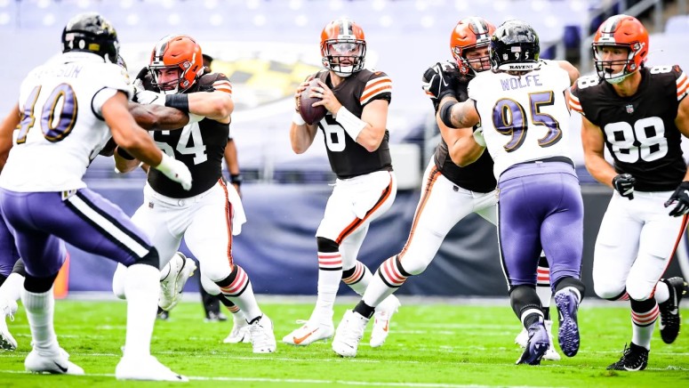 The Cleveland Browns play the Baltimore Ravens at M&T Bank Stadium in Week 1 of the 2020 season