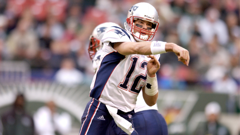 Tom Brady Quarterback for the New England Patriots in game action during the NFL season