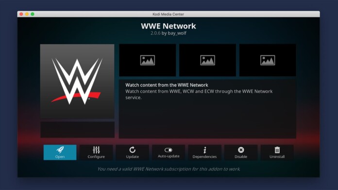 WWE Network Kodi Addon