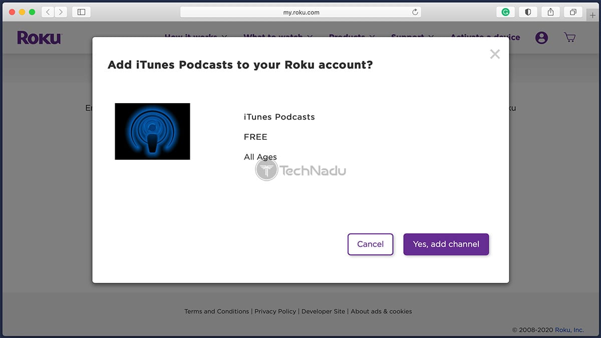 iTunes Podcasts on Roku