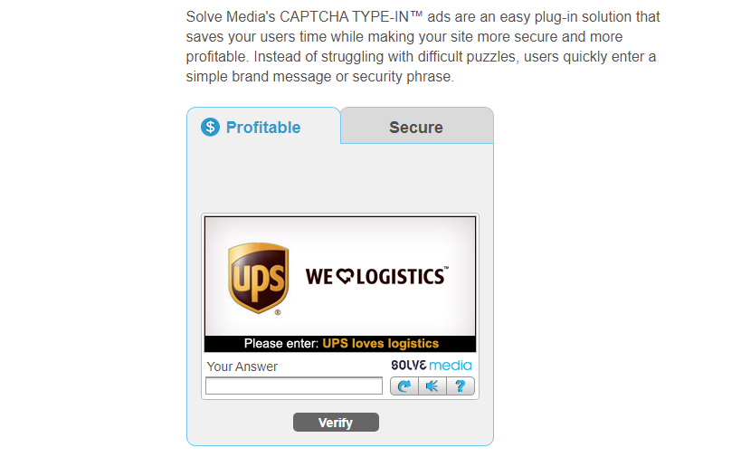 ad-based CAPTCHA services from Solve Media.