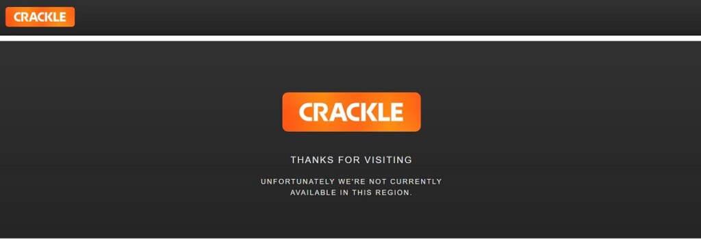 The geo-restriction message you see on Crackle