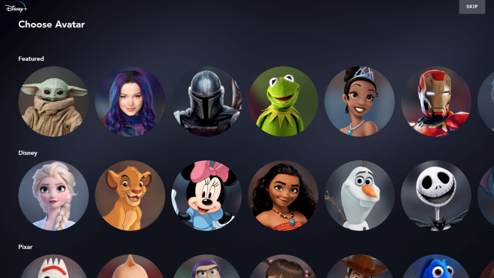 What Icons/Avatars Does Disney+ Have?