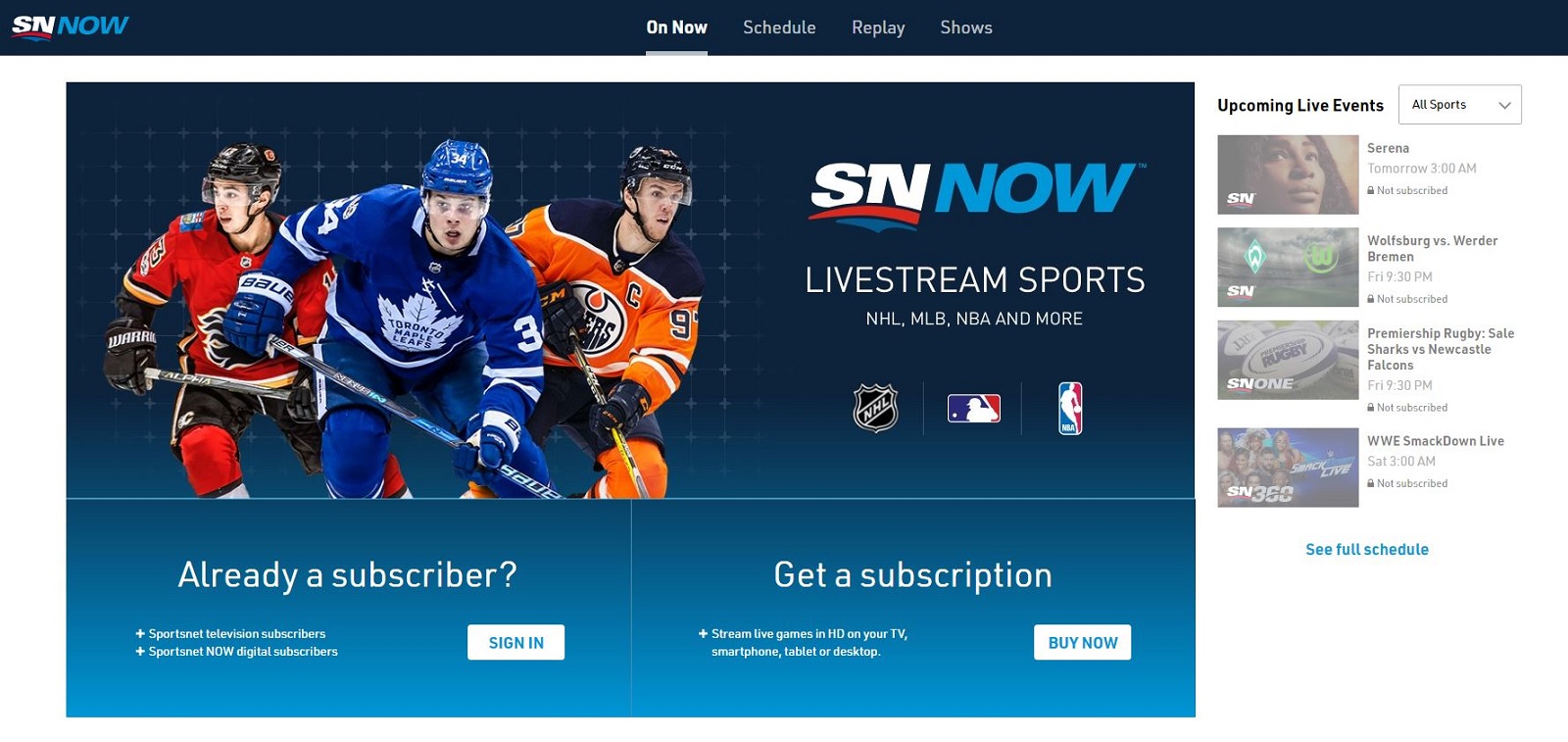 watch sportsnet online