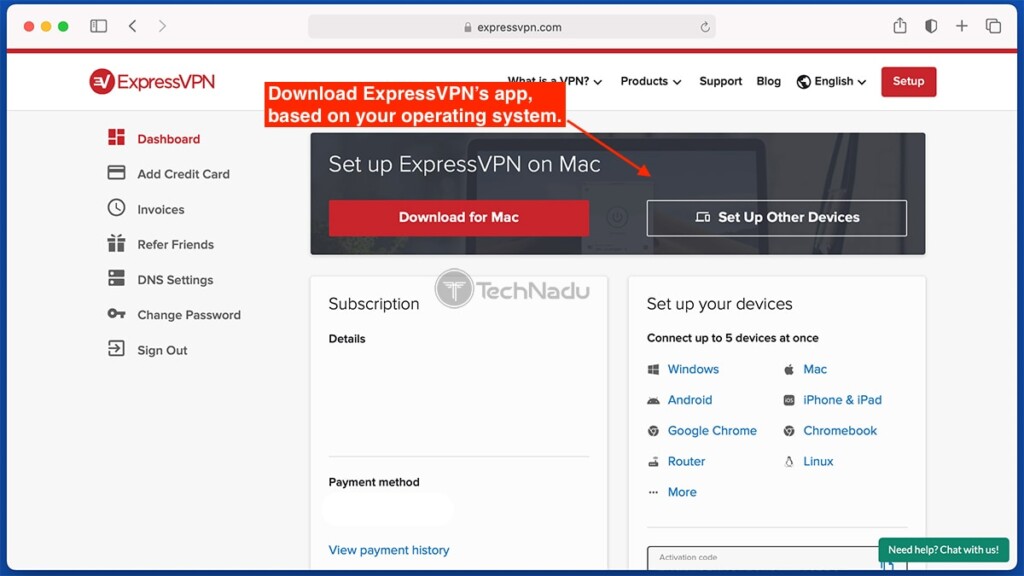 การดาวน์โหลดแอพ ExpressVPN จากเว็บไซต์