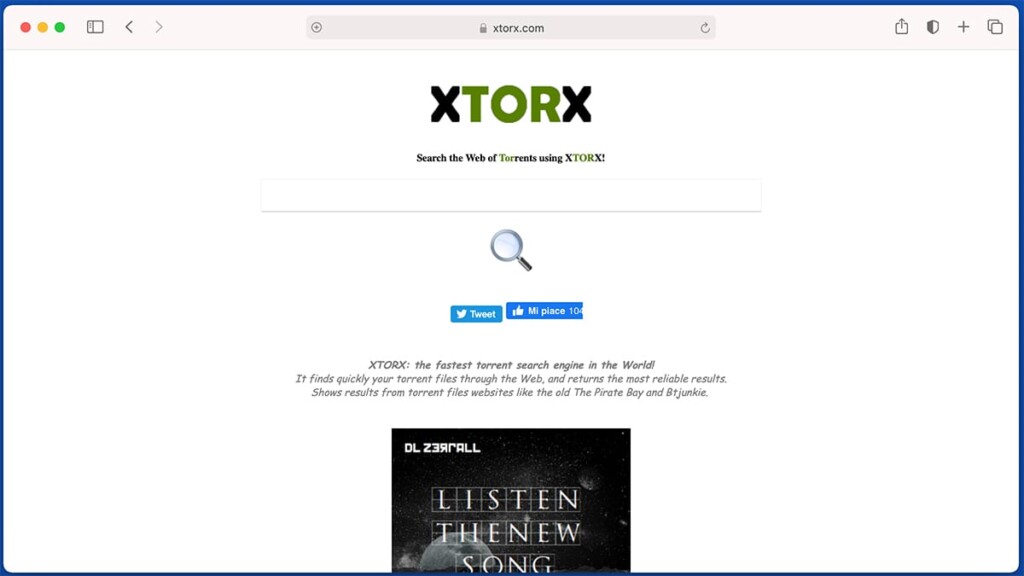 XTORX Torrents खोज इंजन