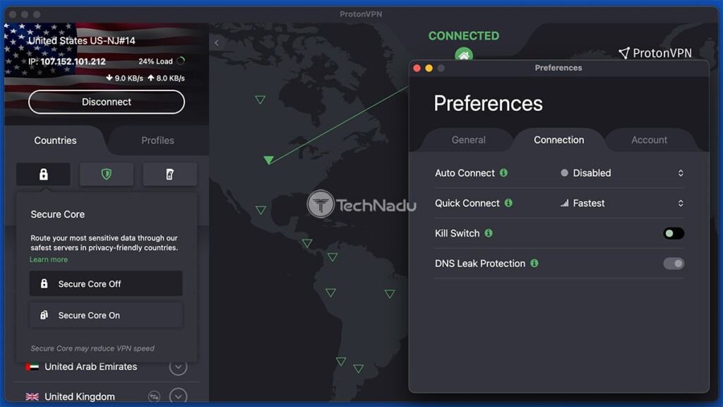 protonvpn dashboard