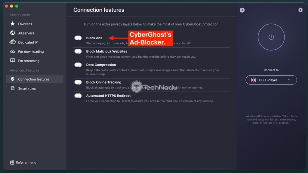 CyberGhost Ad Blocker on macOS