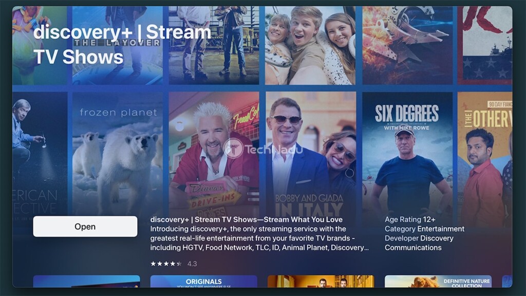 Discovery Plus Overview tvOS App Store