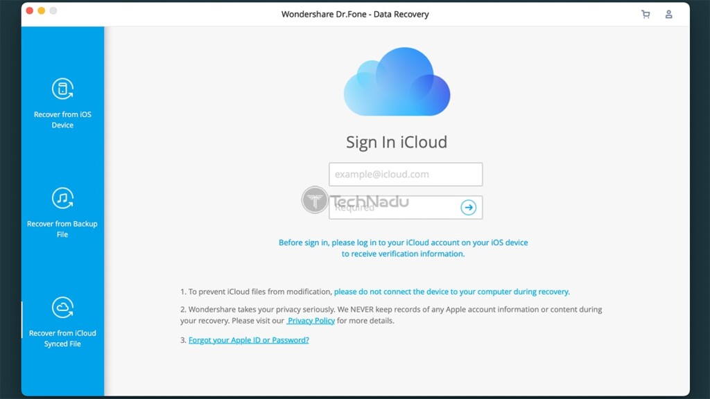 Recovering iCloud Data via Third Party Application