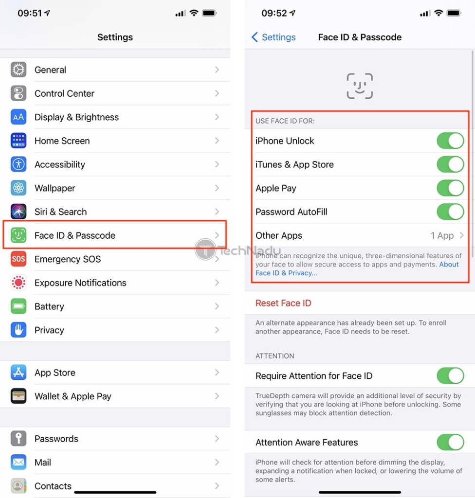 Steps to Review Face ID Settings