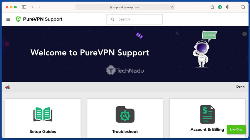 Support Center PureVPN Website