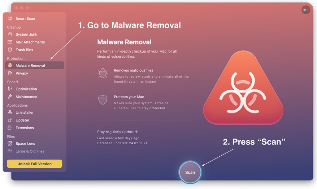 CleanMyMac X Malware Removal Tool