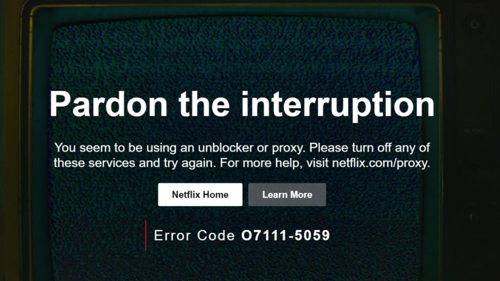 Netflix proxy error