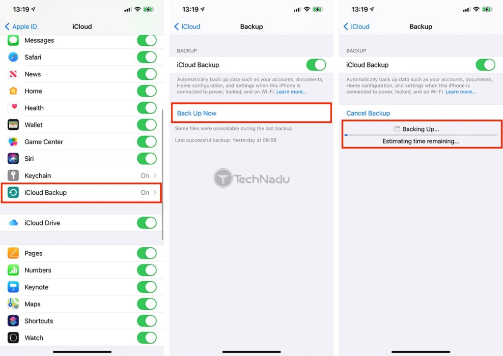 Steps to Backup to iCloud Manually on iPhone